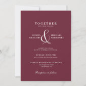 Bold Burgundy Red | Formale romantische Hochzeit i Einladung (Vorderseite)
