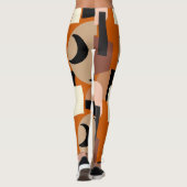 Bold Burnt Orange Abstraktes Muster Leggings (Rückseite)
