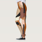 Bold Burnt Orange Abstraktes Muster Leggings (Links)