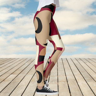 Bold Burnt Orange Abstraktes Muster Leggings