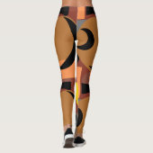 Bold Burnt Umber Abstraktes Muster Leggings (Rückseite)