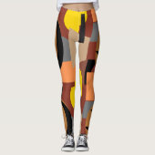 Bold Burnt Umber Abstraktes Muster Leggings (Vorderseite)