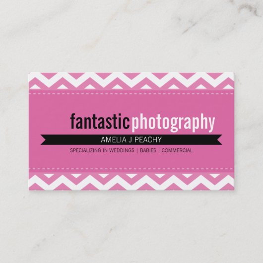 BOLD BUSINESS CARD :: einfach, modern Zickzack 10 Visitenkarte (Vorderseite)