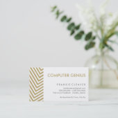 BOLD BUSINESS CARD : einfaches Muster Streifen Gol Visitenkarte (Stehend Vorderseite)