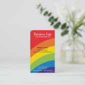 BOLD BUSINESS CARD :: Spaß beim Regenbogen 2P Visitenkarte (Stehend Vorderseite)