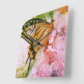 Bold Butterfly Quadratische Wanduhr (Winkel)
