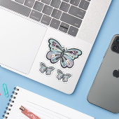 Bold Butterfly Vinyl Aufkleber (Laptop mit iPhone)