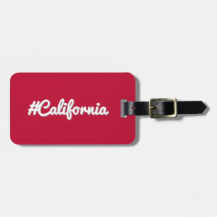 Bold California Hashtag - Minimalistisch Red Style Gepäckanhänger