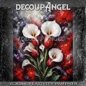 Bold Calla Lilies - Strickende Blumendekoupage Seidenpapier