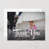 Bold Calligraphy Foto Wedding Danke Postcard Postkarte (Vorne/Hinten)