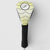 Bold Calligraphy Initial Butter Yellow Ombré Golf Headcover (Vorderseite)