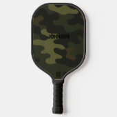 Bold Camo Earthy Greens Browns Customizable Name Pickleball Schläger (Rückseite)