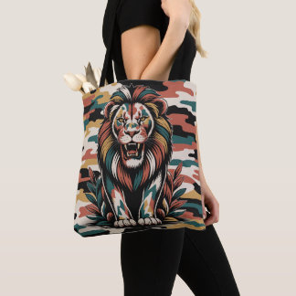 Bold camo lion design tasche