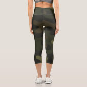 Bold Camouflage Pattern Outdoor Enthusiasts Hunter Capri Leggings (Rückseite)