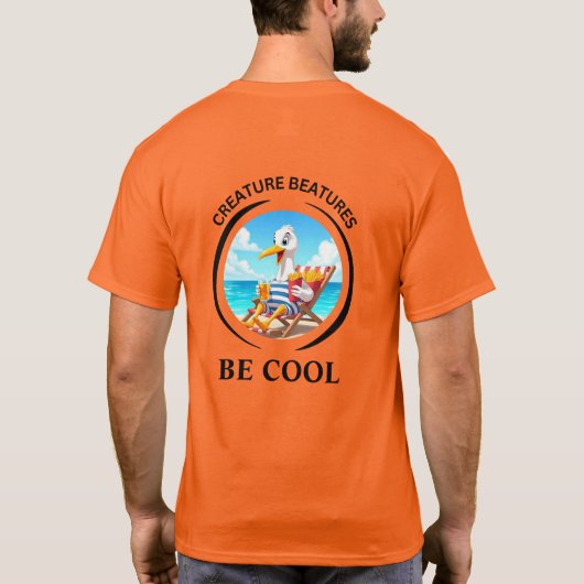 bold Cartoon dressed up cheeky Seagull – Be Cool T-Shirt (Rückseite)