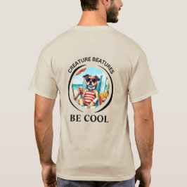 bold Cartoon dressed up chilled dog – Be Cool T-Shirt