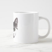 Bold Cat Gaze | Ink Style Mug Jumbo-Tasse (Rechts)