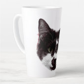 Bold Cat Gaze | Ink Style Mug Milchtasse (Linke Ecke)