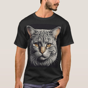 Bold Cat Head Graphic T - Shirt - Stylish & Trendy