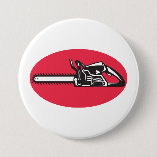 Bold Chainsaw Lumberjack Logging Tool Button (Vorderseite)