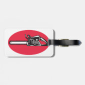 Bold Chainsaw Lumberjack Logging Tool Gepäckanhänger (Rückseite horizontal)