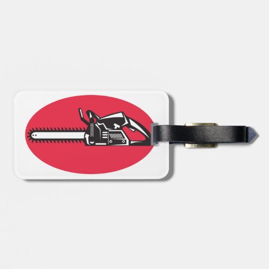 Bold Chainsaw Lumberjack Logging Tool Gepäckanhänger (Rückseite horizontal)