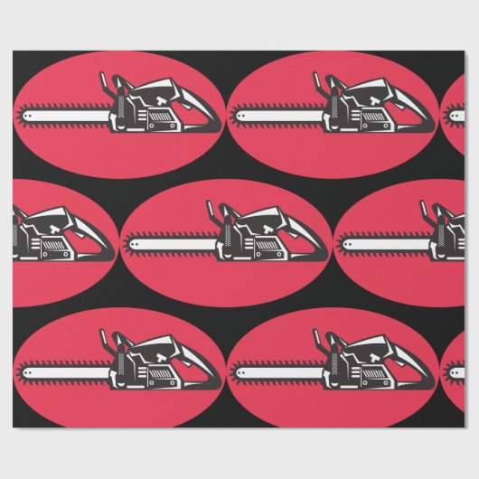 Bold Chainsaw Lumberjack Logging Tool Geschenkpapier (Flach)
