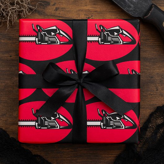 Bold Chainsaw Lumberjack Logging Tool Geschenkpapier