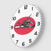Bold Chainsaw Lumberjack Logging Tool Große Wanduhr (Winkel)