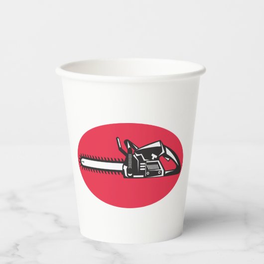 Bold Chainsaw Lumberjack Logging Tool Pappbecher (Vorderseite)