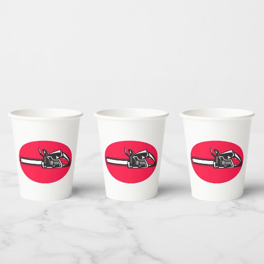 Bold Chainsaw Lumberjack Logging Tool Pappbecher