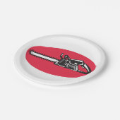 Bold Chainsaw Lumberjack Logging Tool Pappteller (Schrägansicht)