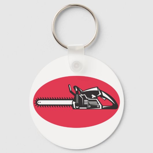 Bold Chainsaw Lumberjack Logging Tool Schlüsselanhänger (Rückseite)