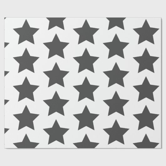 Bold Charcoal Gray Stars Geschenkpapier (Flach)