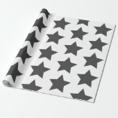 Bold Charcoal Gray Stars Geschenkpapier (Ungerollt)