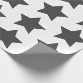 Bold Charcoal Gray Stars Geschenkpapier (Ecke)
