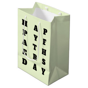 Bold Chartreuse Black Typografy Happy Vathers Day Mittlere Geschenktüte