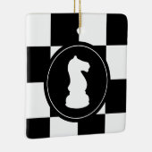 Bold Chessboard Schach Knight Weihnachten Keramikornament (Rechts)