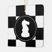 Bold Chessboard Schach Knight Weihnachten Keramikornament (Links)