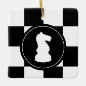 Bold Chessboard Schach Knight Weihnachten Keramikornament (Vorderseite)