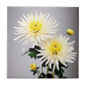 Bold Chrysanthemum Abstrakt Fliese (Vorderseite)