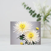 Bold Chrysanthemum Abstrakt Postkarte (Stehend Vorderseite)