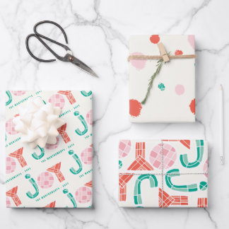 Bold Chunky Geometric Joy Colorful Dots Modern Geschenkpapier Set