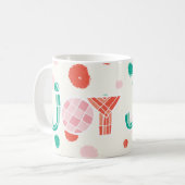 Bold Chunky Geometric Joy Colorful Dots Modern Kaffeetasse (Vorderseite Links)