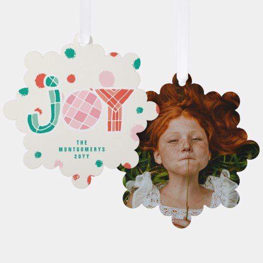 Bold Chunky Geometric Joy Colorful Dots Modern Ornament Karte (Vorderseite/Rückseite)