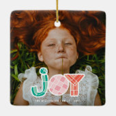 Bold Chunky Geometric Joy Colorful Modern Foto Keramikornament (Rückseite)