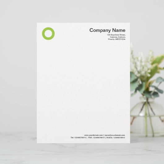Bold Circle - Martian Green Briefbogen (Stehend Vorderseite)