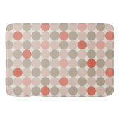 Bold Circle Pattern Bath Mat in Red Pink Mocha Badematte (Vorderseite)