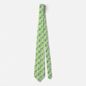 Bold Citrus Green Statement Botanical Fern Pattern Krawatte (Vorderseite)