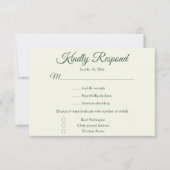 Bold Citrus Yellow Green Elegant Chic Wedding RSVP Karte (Vorderseite)